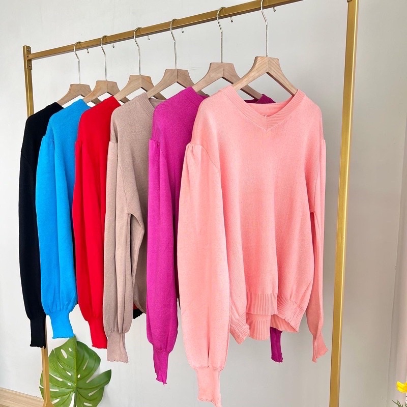 Zesya Knit Blouse Sweater / Baju Atasan Rajut Wanita