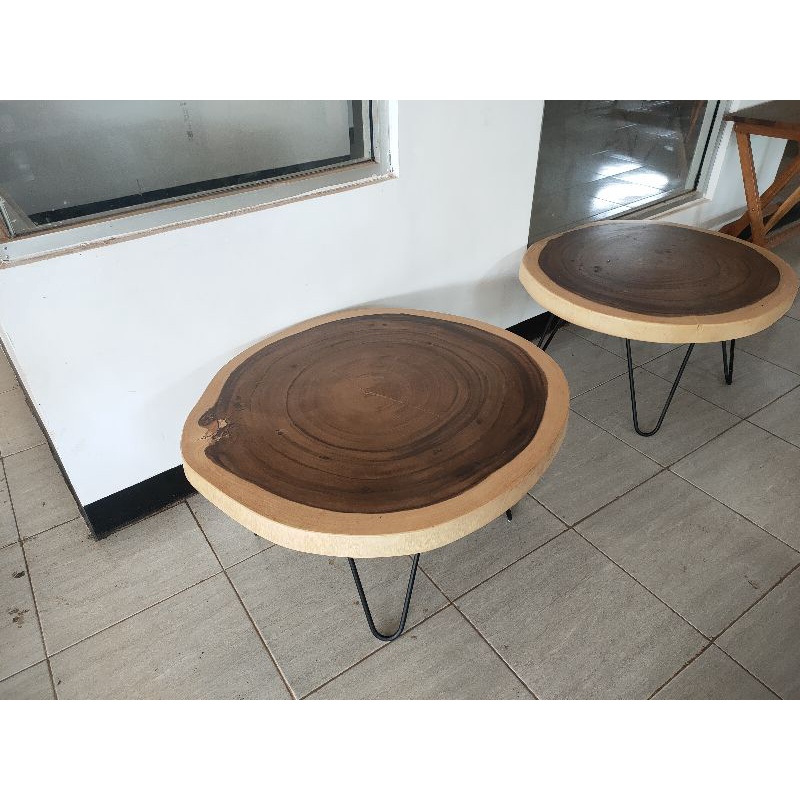 Meja Kopi Trembesi Meja Cafe Tembesi Rangka Kaki Besi Meja Cafe Bundar Meja Cafe Resto Mini