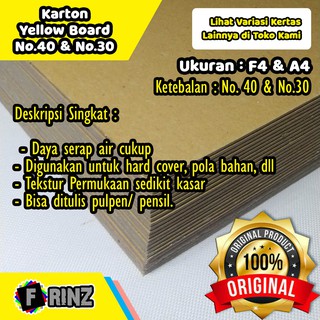  Kertas  Karton  Kuning Bot No 30 dan 40 F4  A4 Carton 