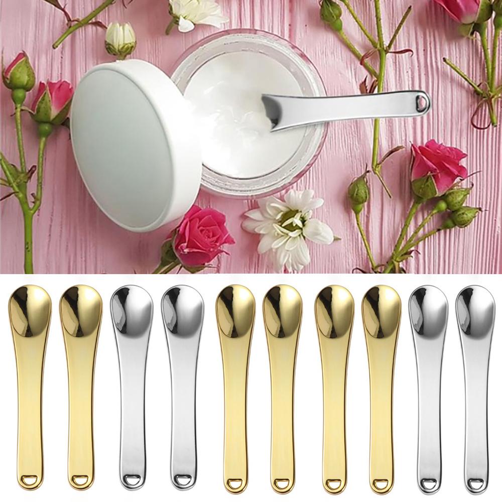 Needway   Spatula Kosmetik Silver High quality Gold curved scoop Makeup Tools Masker Sendok Krim