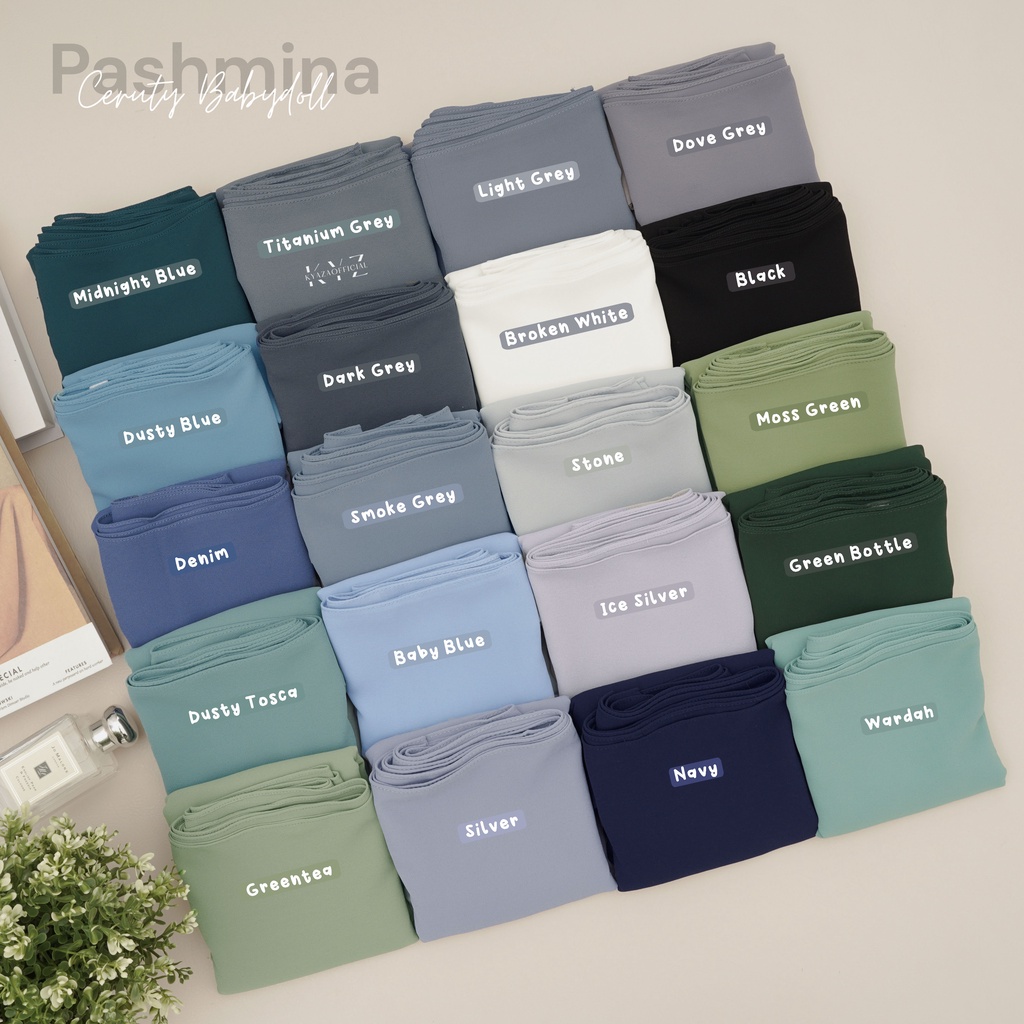 Pashmina Ceruty Babydoll Import (Jahit Tepi) Part 1-1