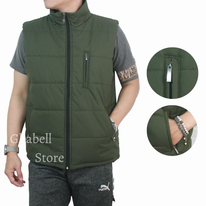 Jaket Rompi Pria keren Rompi Vest Motor Anti Angin Bahan Parasut