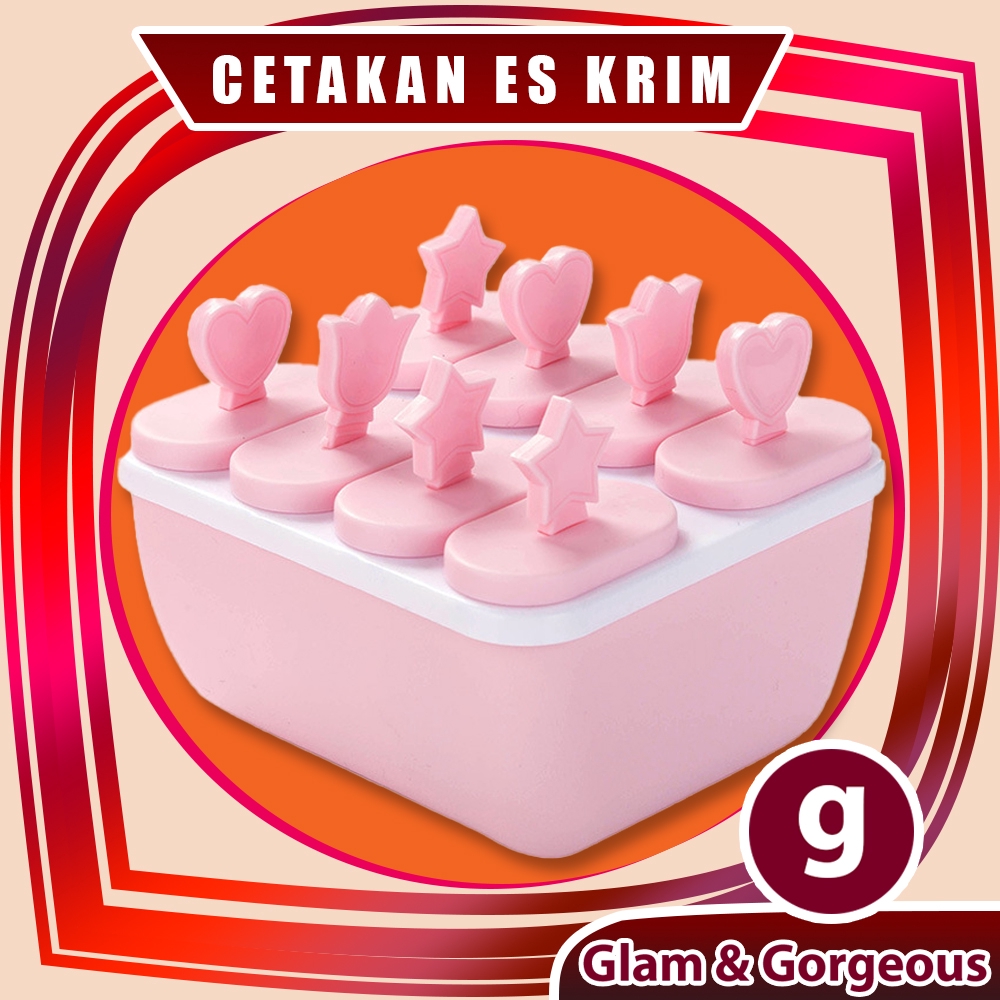 Cetakan Es Krim Lolipop isi 8 Persegi Motif bunga Bubblewrap - IT003