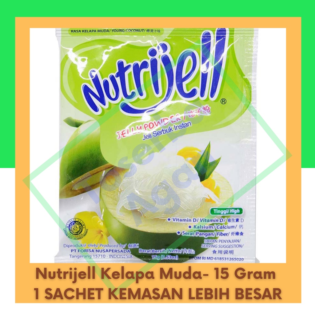 Nutrijell Kelapa Muda - 15 gr Jelly Kemasan Lebih Besar