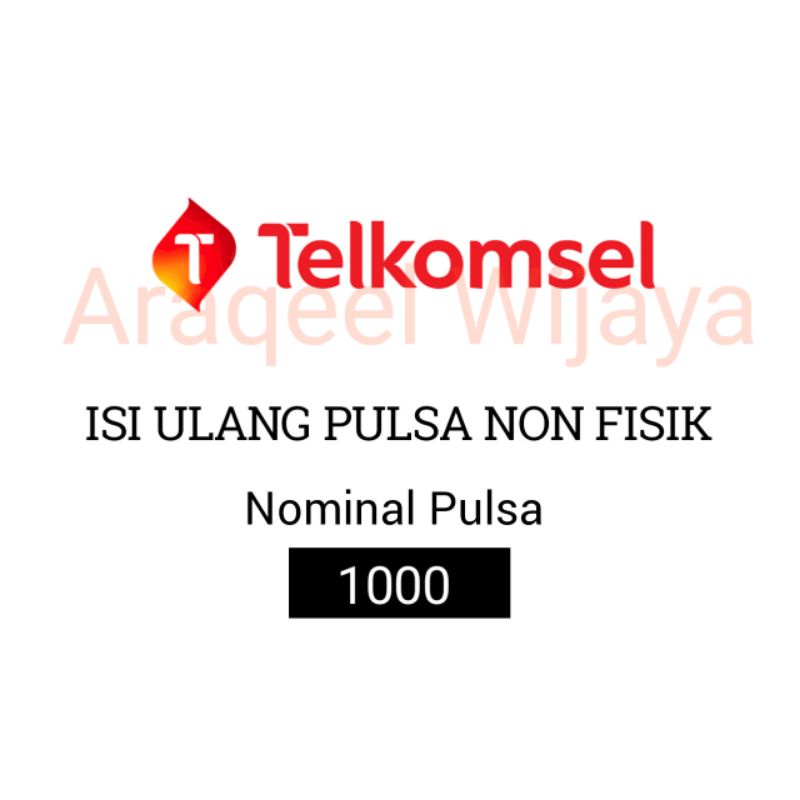 Jual pulsa telkomsel nominal 1000 / Pulsa Non Fisik / Isi ulang pulsa telkomsel
