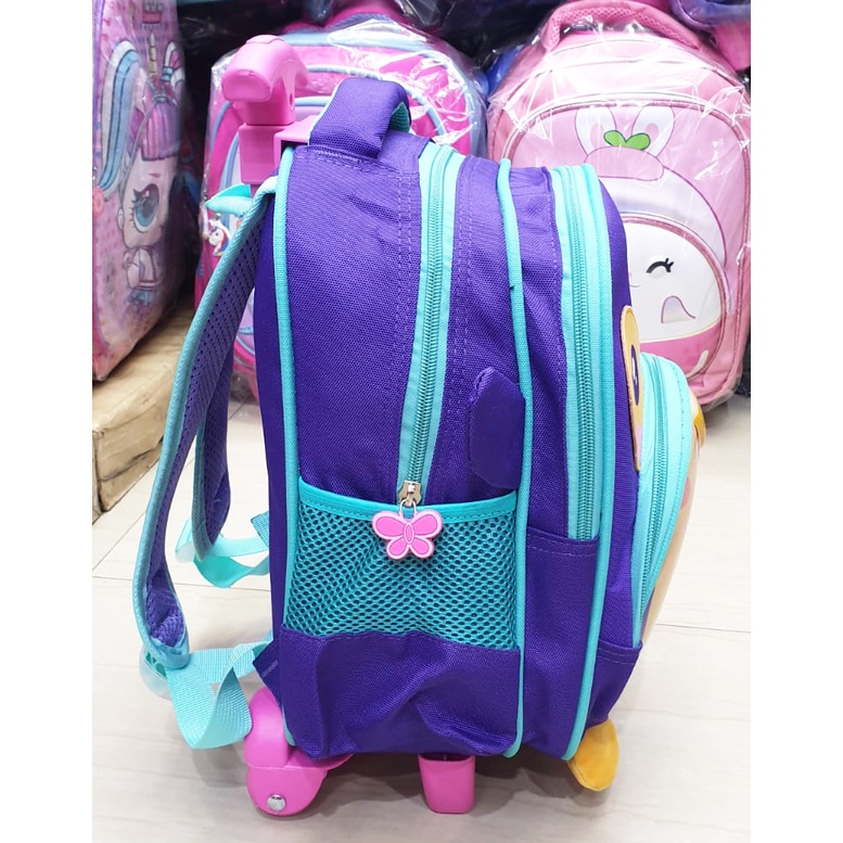 PROMO 10.10 TROLLEY TROLI DORONG TK / PAUD / SD TAS ANAK SEKOLAH PEREMPUAN DAN LAKI LAKI GAMBAR HEWAN ANIMAL LUCU GEMEZ 3 RESLETING IMPORT Dino Luwi Gemez Cat Happy
