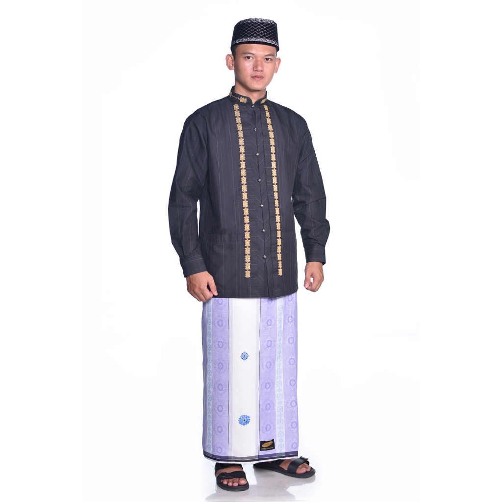 Sarung ATLAS Jacquard Songket Putih Ungu