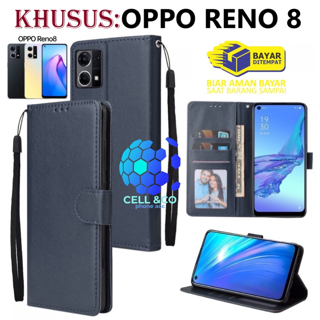 NEW OPPO RENO 8 2022 TERBARU CASE FLIP LEATHER WALLET PREMIUM FLIP CASE BUKA TUTUP KESING HP CASING FLIP CASE WALLET OPPO RENO 8 4G