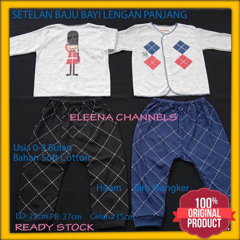 Baju Bayi Newborn Lengan Panjang Pakaian Bayi Laki-Laki Baru Lahir