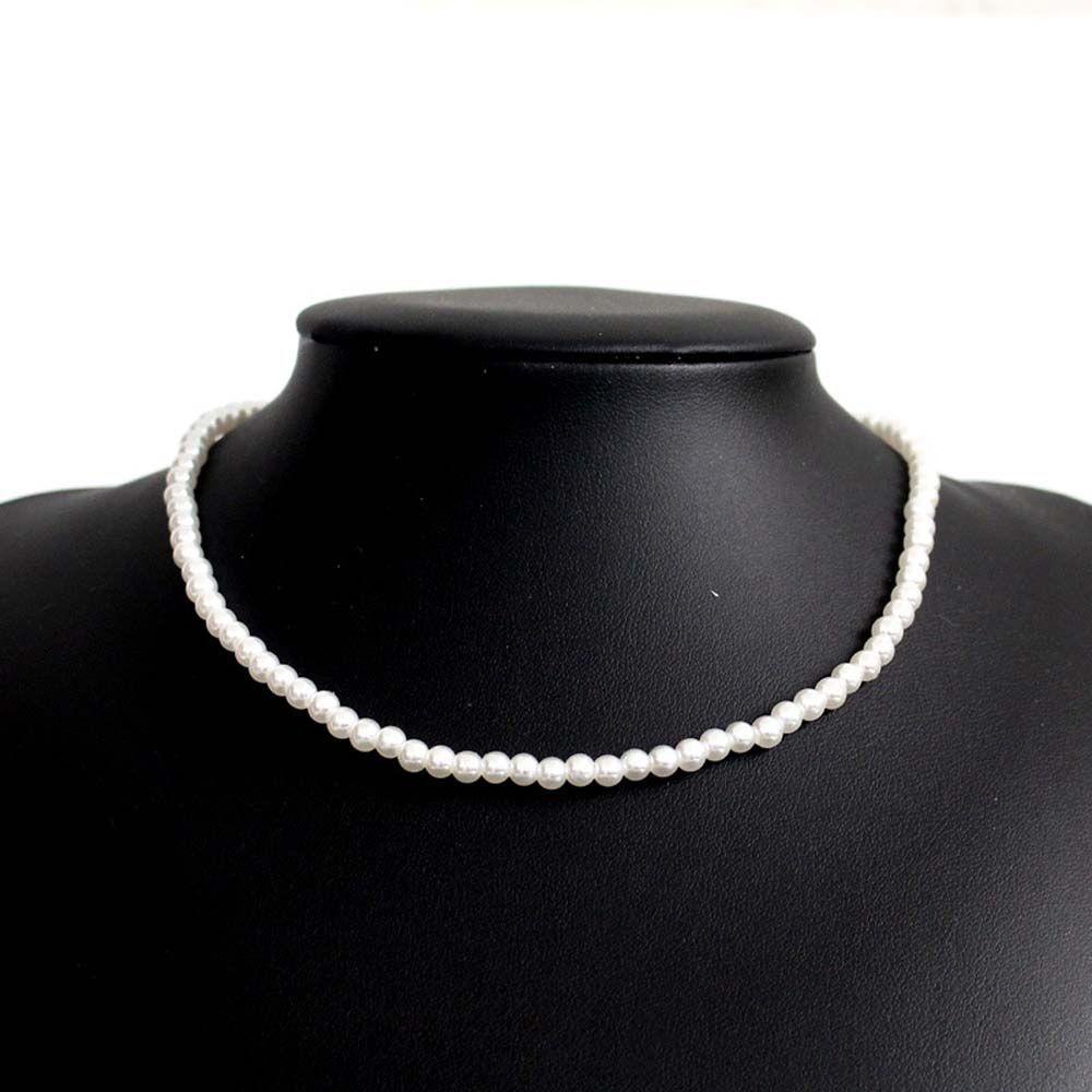 Agustina Mutiara Chokers Gadis Wanita Hadiah Pesta Mutiara Putih Fashion Perhiasan Bulat Choker Klavikula Rantai