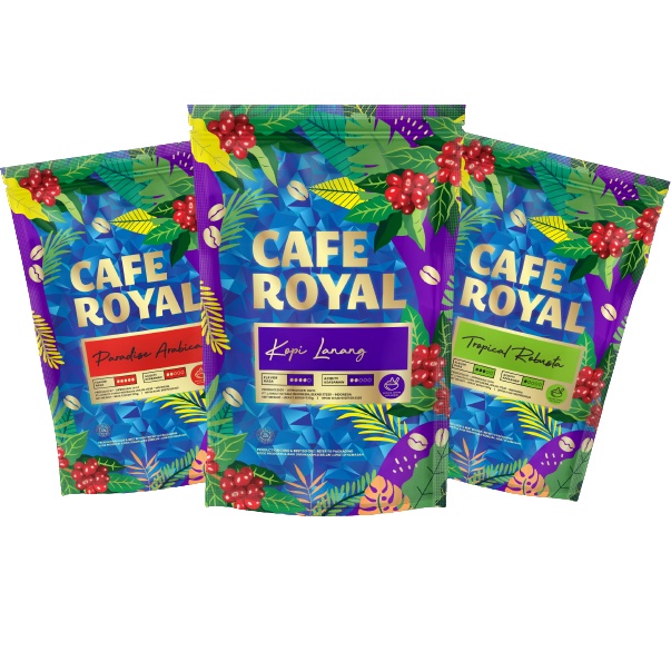 

CAFE ROYAL ALL VARIAN 100GR CAFE ROYAL KOPI LANANG CAFE ROYAL PARADISE ARABICA CAFE ROYAL TROPICAL ROBUSTA