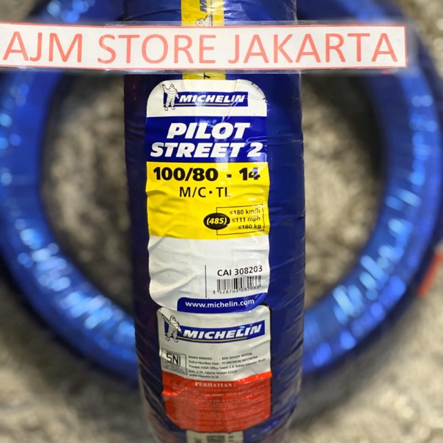 Michelin Pilot Street 2 100/80-14 Tubeless..