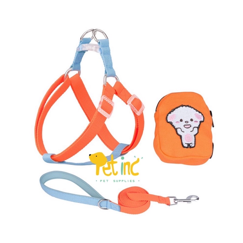 Jellybon korea poo bag harness set with leash