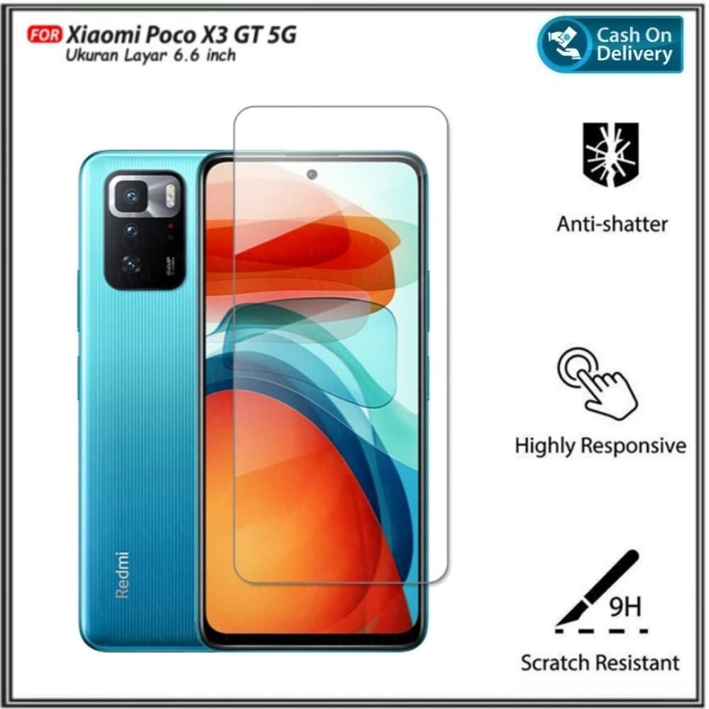 Tempered Glass Layar Poco X3 GT Antigores Layar Xiaomi Poco X3 GT Pelindung Layar Poco X3 GT