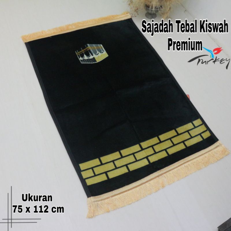 Sajadah Tebal Busa Empuk Kiswah/sajadah busa turki premium ukuran jumbo 75 x 112 cm