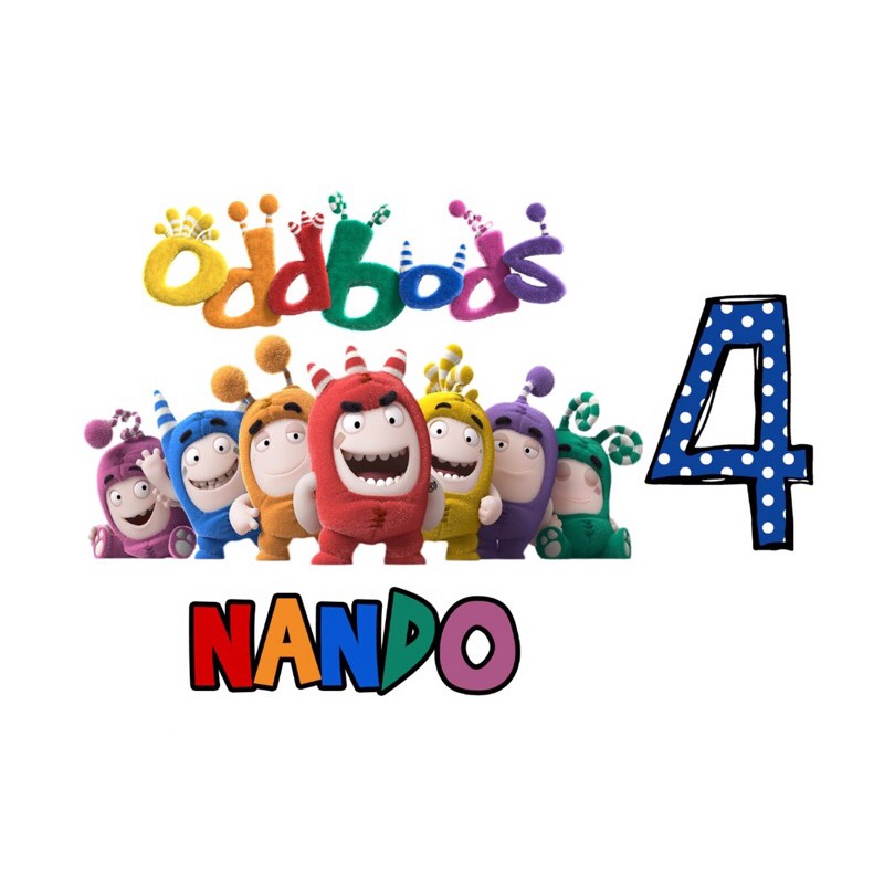 oddbods cake topper custom