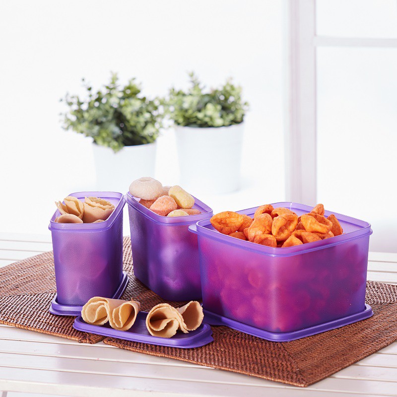 Tamika Storage Set of 3 pcs - Ungu/ toples kerupuk/ toples plastik/ toples makanan