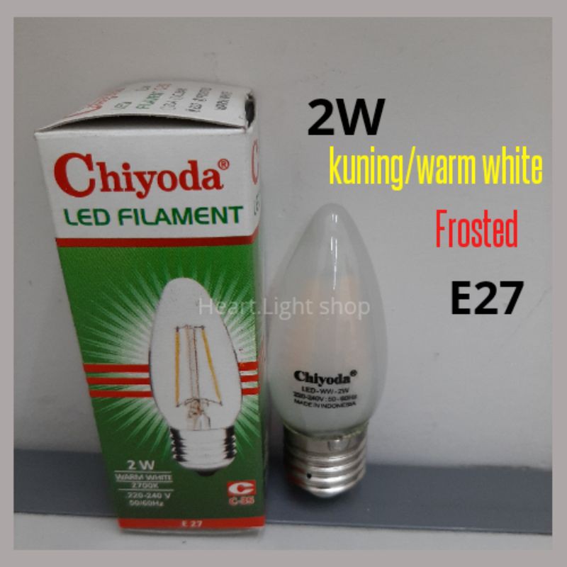 LED Chiyoda filament c-35 2W kuning warm white frosted e27 lampu lombok led 2w lampu dekorasi