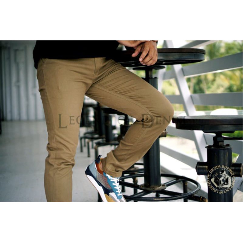 Celana Chino pria Slimfit Pria Formal Kantor Original Khaki Abu Cream Mocca Size 27-38