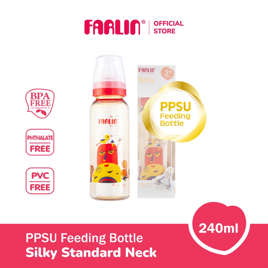 Farlin Silky PPSU Standard Neck 240ml + Nipple Package