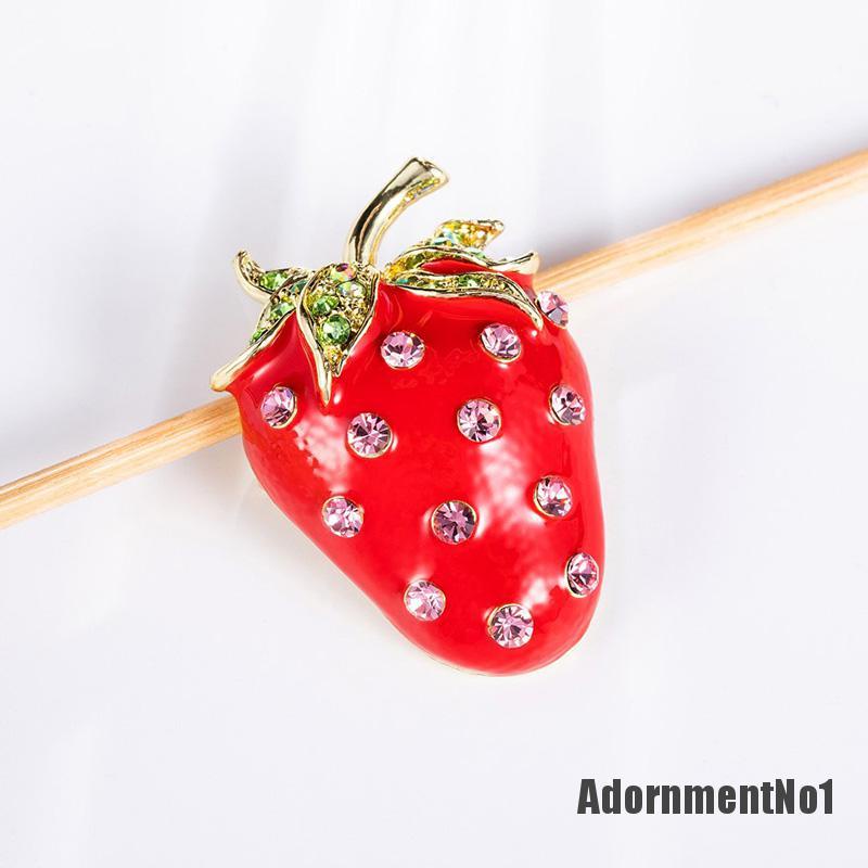 (Adornmentno1) Pin / Bros Bentuk Strawberry Untuk Dekorasi Pakaian / Syal Wanita