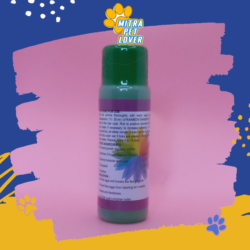 SHAMPO ANTI KUTU KELINCI - RAINBOW SHAMPOO KELINCI 125 ML ORIGINAL - SAMPO RABBIT BULU HALUS BERSIH WANGI HARUM LEMBUT AMAN - MURAH GARANSI ASLI KUALITAS - PET ANIMAL TAMASINDO OBAT KESEHATAN &amp; VITAMIN TERNAK HEWAN BINATANG PELIHARAAN MITRAPETLOVER