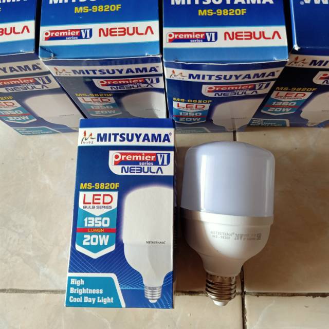 Lampu Bohlam LED Capsule 20 Watt Mitsuyama MS-9820F Cahaya Putih SNI Original