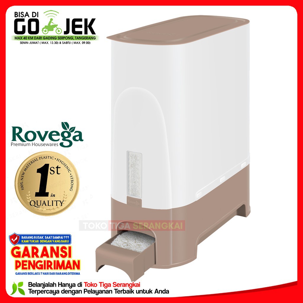 Rovega Rice Box Tempat Kotak Beras 10 Kg RCB-10