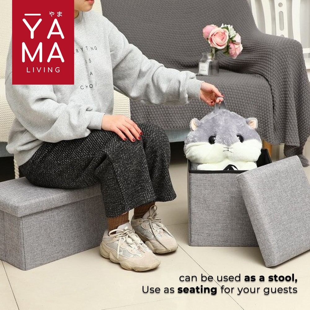 YAMA KAGAMI Storage Box Stool Kotak Penyimpanan Serbaguna Tempat Duduk Kursi Sofa