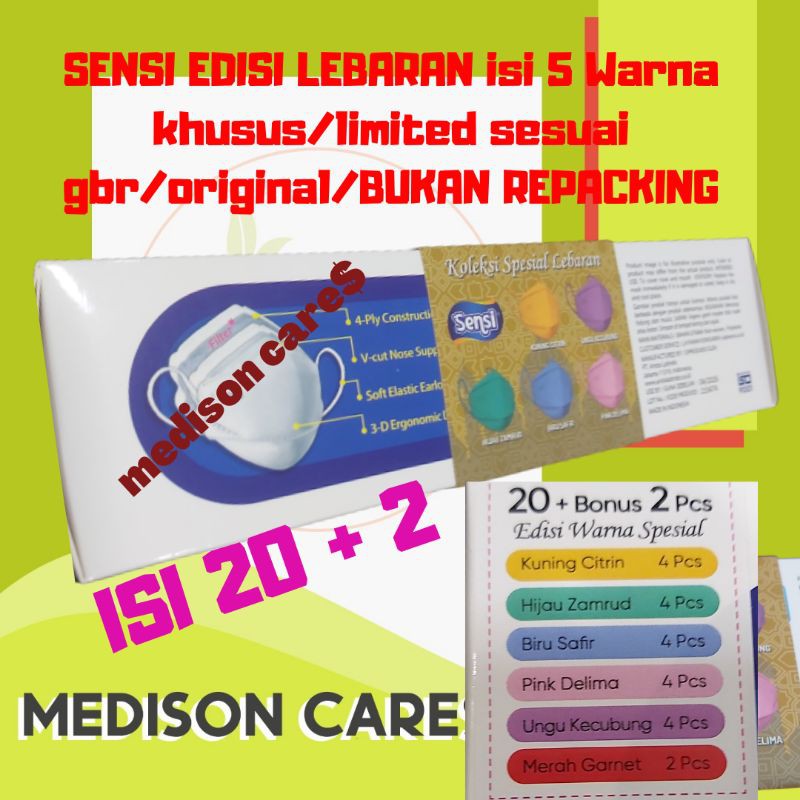 masker sensi convex mask 4ply earloop original | isi 20 - BOX