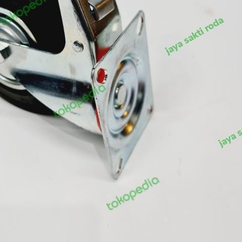 ✦ Roda Troli Grobak Karet 8 inch ( Rem ) ➺