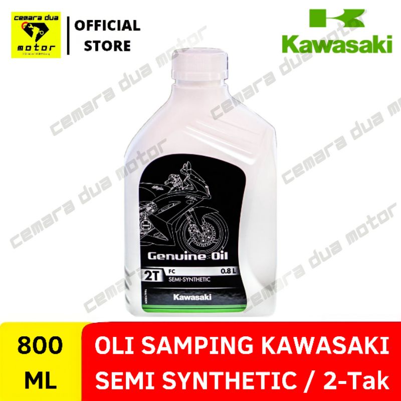 OLI SAMPING KAWASAKI SEMI SYNTHETIC 2TAK 800ML PUTIH KAWASAKI GENUINE OIL OLI NINJA 2TAK SPORT OLI B