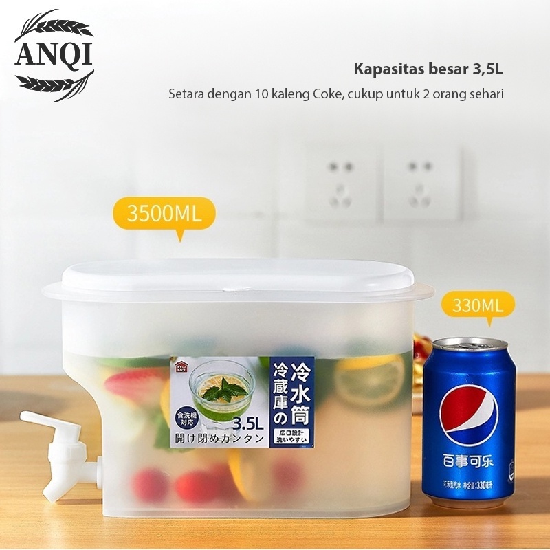 ANQI 1888 Juice Dispenser PORTABLE MINUMAN KULKAS 3,5 litter/ water jug dispenser VS-46