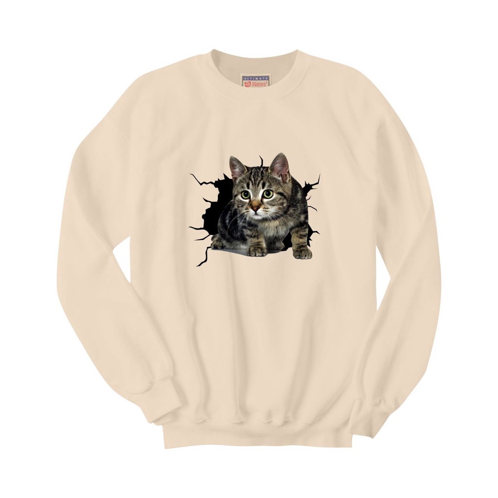 SWEATER CREWNECK CAT EMERALD PRIA/WANITA