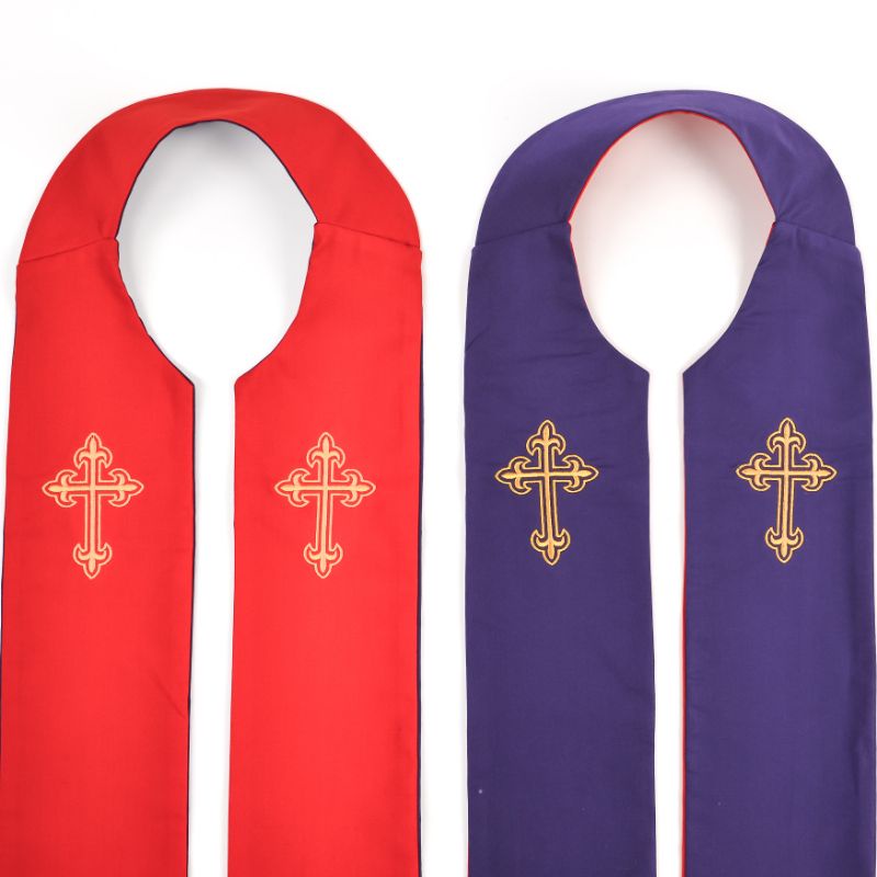 GPdI -  Stola Merah Ungu Bordir - Cotton Tropical - Jos Miracle Bandung - Miracle - JMB