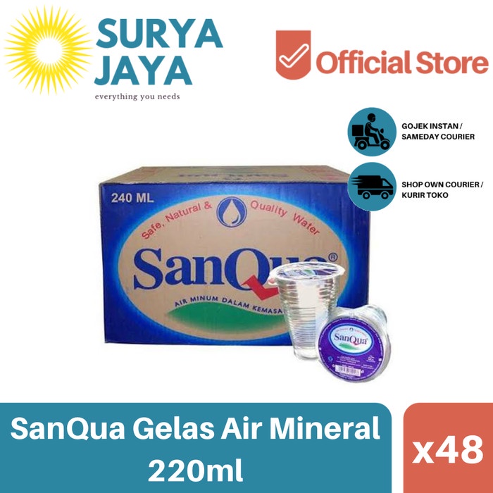 

Distributor Air Sanqua Gelas 220ml (isi 48pcs) -Air Mineral Dus