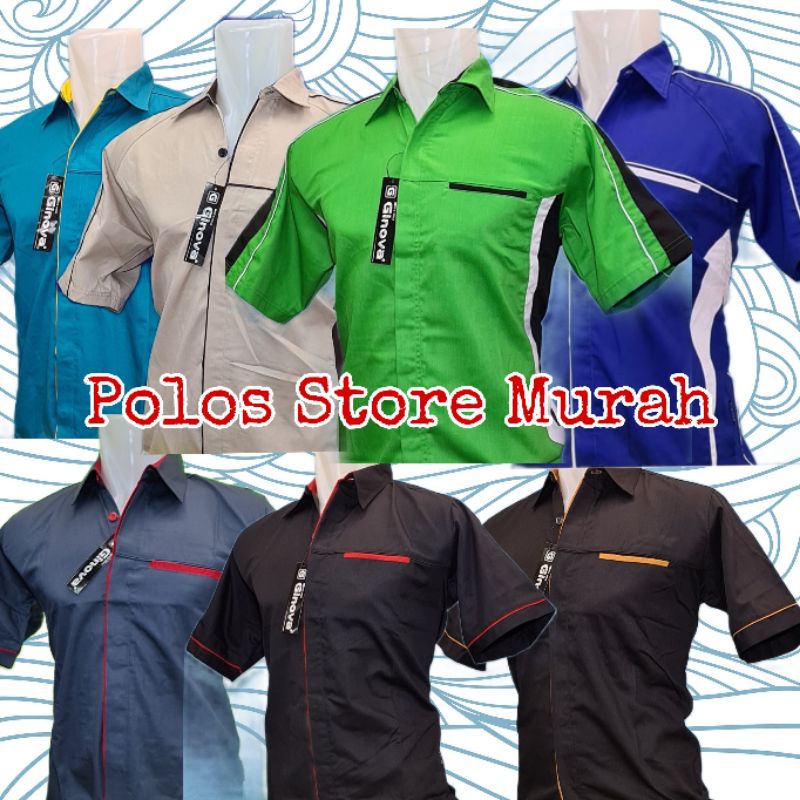 hem seragam atasan pakaian baju kemeja PDL PDH pria dinas / kemeja pdl lengan pendek putih GINOVA