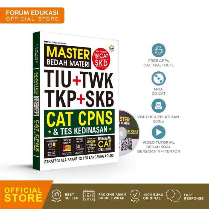 

GRATIS ONGKIR MASTER BEDAH MATERI TIU + TWK TKP + SKB CAT CPNS & KEDINASAN KPL081