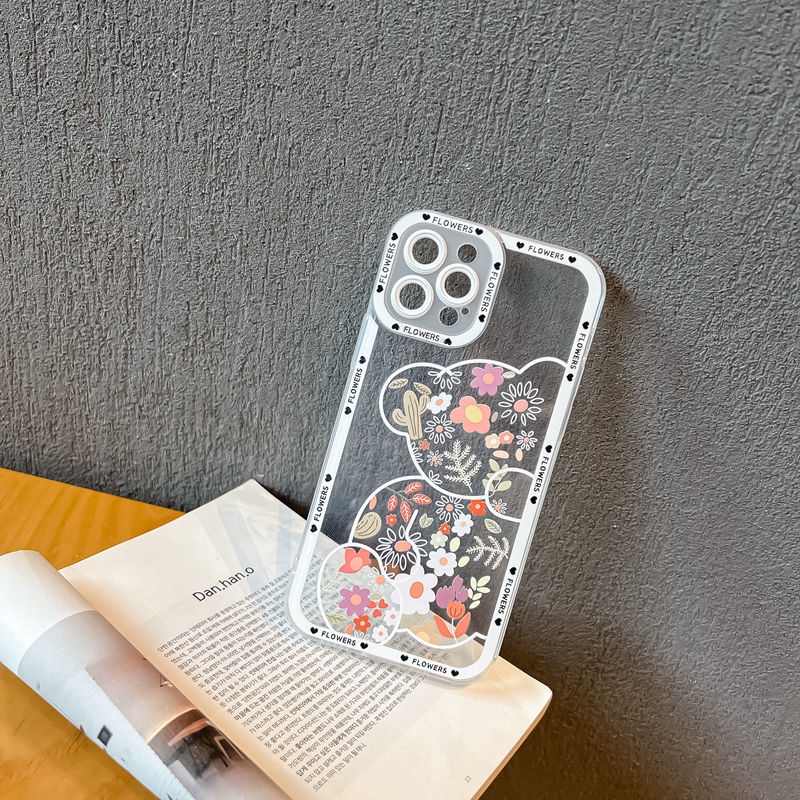 Case Pelindung Kamera Motif Kartun Bunga Beruang Untuk Vivo Y20 Y21 Y17 Y11 2019 Y12 Y15 Y15S Y30 Y95 Y91 Y91C Y93 Y90 V23 V23e S12 Y3 Y32 Y20T Y31 Y51