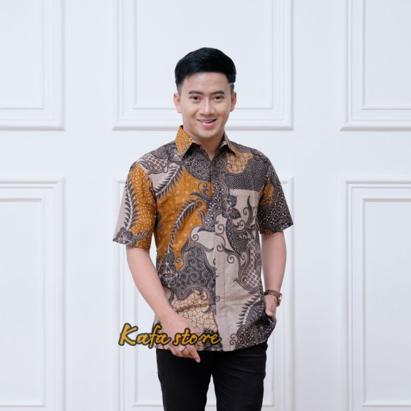 Baju Batik Pria Lengan Pendek Hem Pria Kemeja Cowok Atasan Batik Premium Baju Ukuran Jumbo