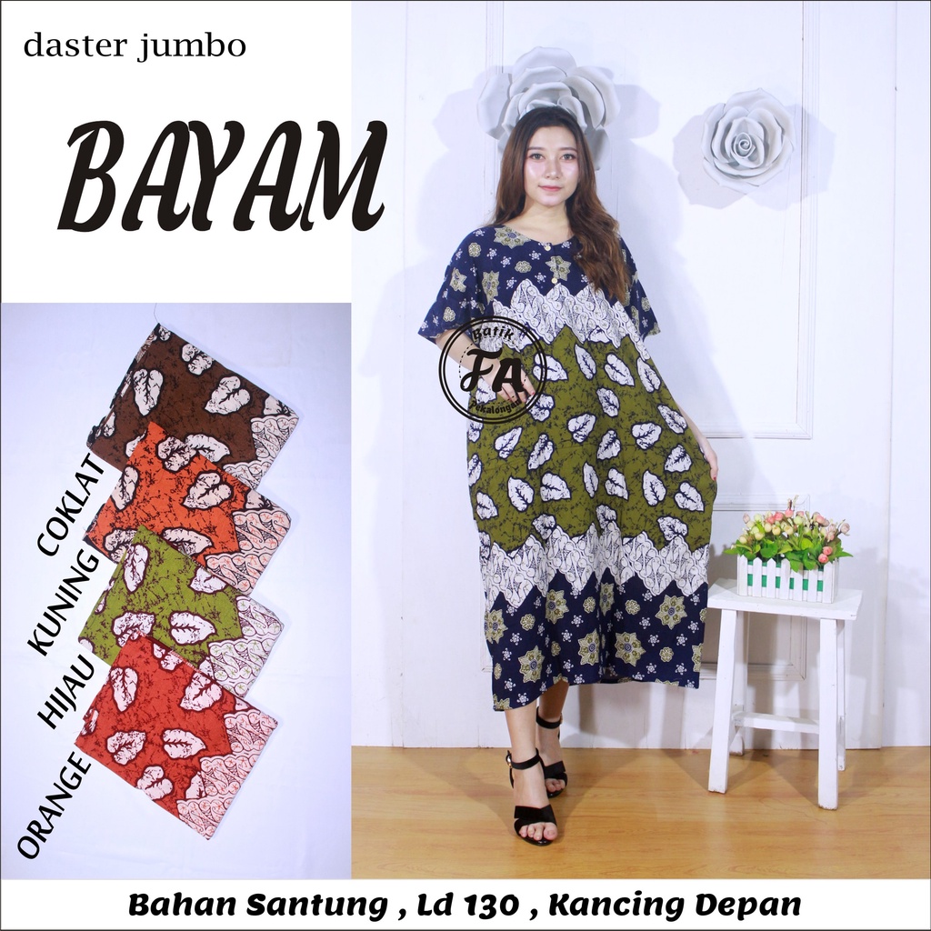 BATIK WANITA DASTER RAYON JUMBO MURAH BIG SIZE XXL ( SAHITA AMALIA DINDRA BAYAM SYIFA MARSHA NIKOLA GISEL BASE ) KEKINIAN BUSUI BUMIL KANCING DEPAN LENGAN PENDEK MURAH ADEM-DJ BAYAM