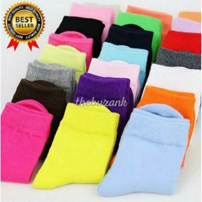 ( 6 pasang ) kaos kaki anak TK polos warna warni laki laki dan perempuan