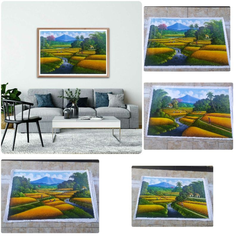 LUKISAN pemandangan SAWAH