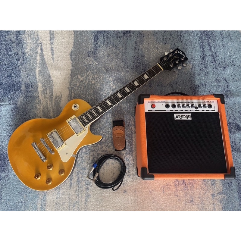 Paket Gitar Gibson Les Paul Gold Dan Ampli Orange