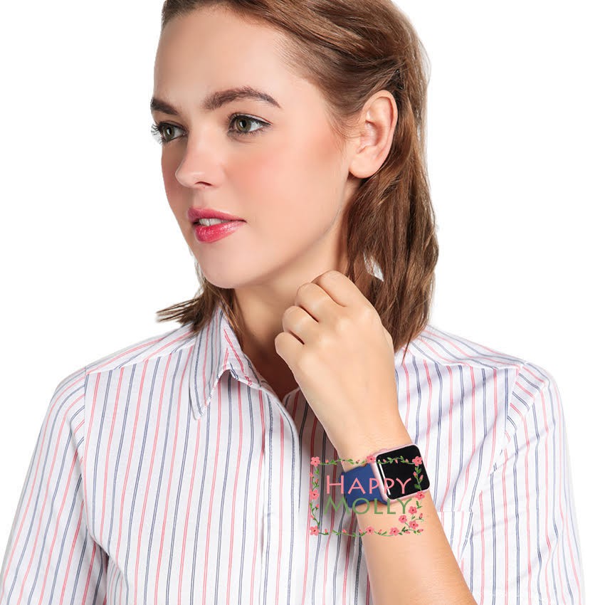 LED Watch [ Navy Rose Gold ] Jam Tangan Digital Pria &amp; Wanita - Strap Rubber