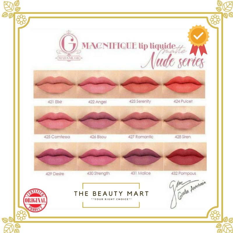 MADAME GIE Magnifique Lip Liquide Matte Nude Series (Series Terbaru)