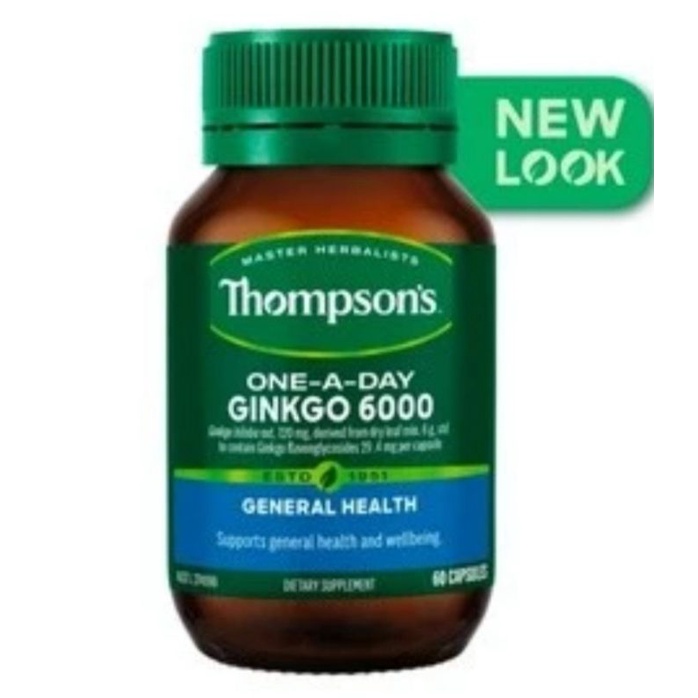 READY Thompson's One-A-Day Ginkgo Biloba 6000mg 60 Caps - NUTRISI OTAK. Thompsons Ginkgo ORI dari Au