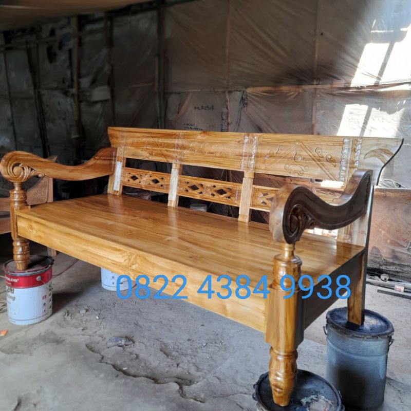 Daybed Kursi Teras Jati Bangku Jawa Risban Minimalis Sofa Cafe Tamu Hotel Antik Classic