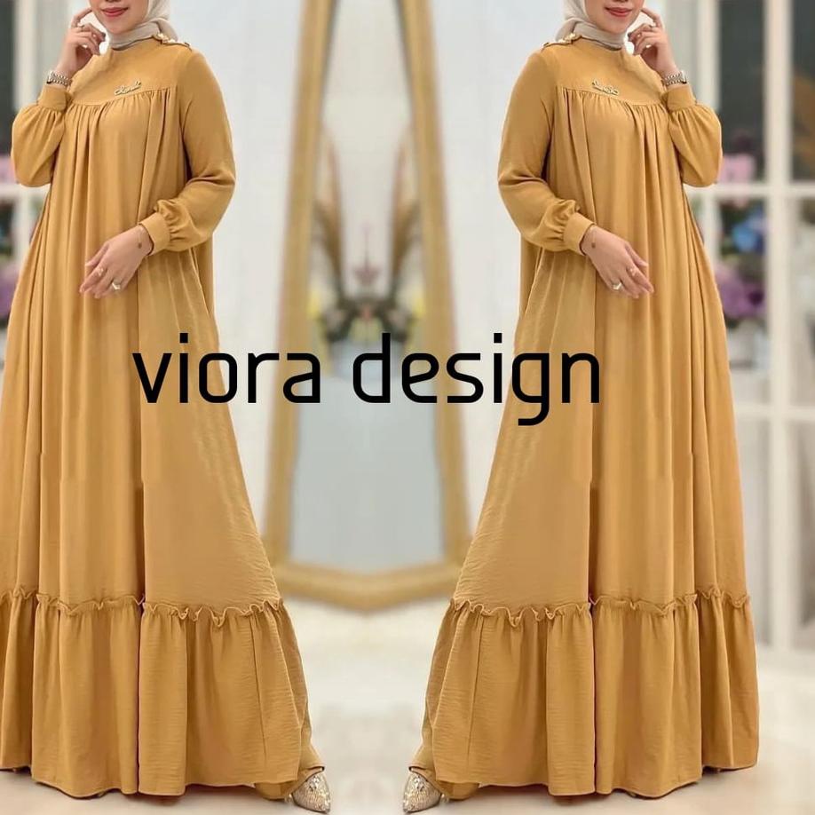 Fresh--gamis crinkle premium airflow jumbo ori import polos terbaru