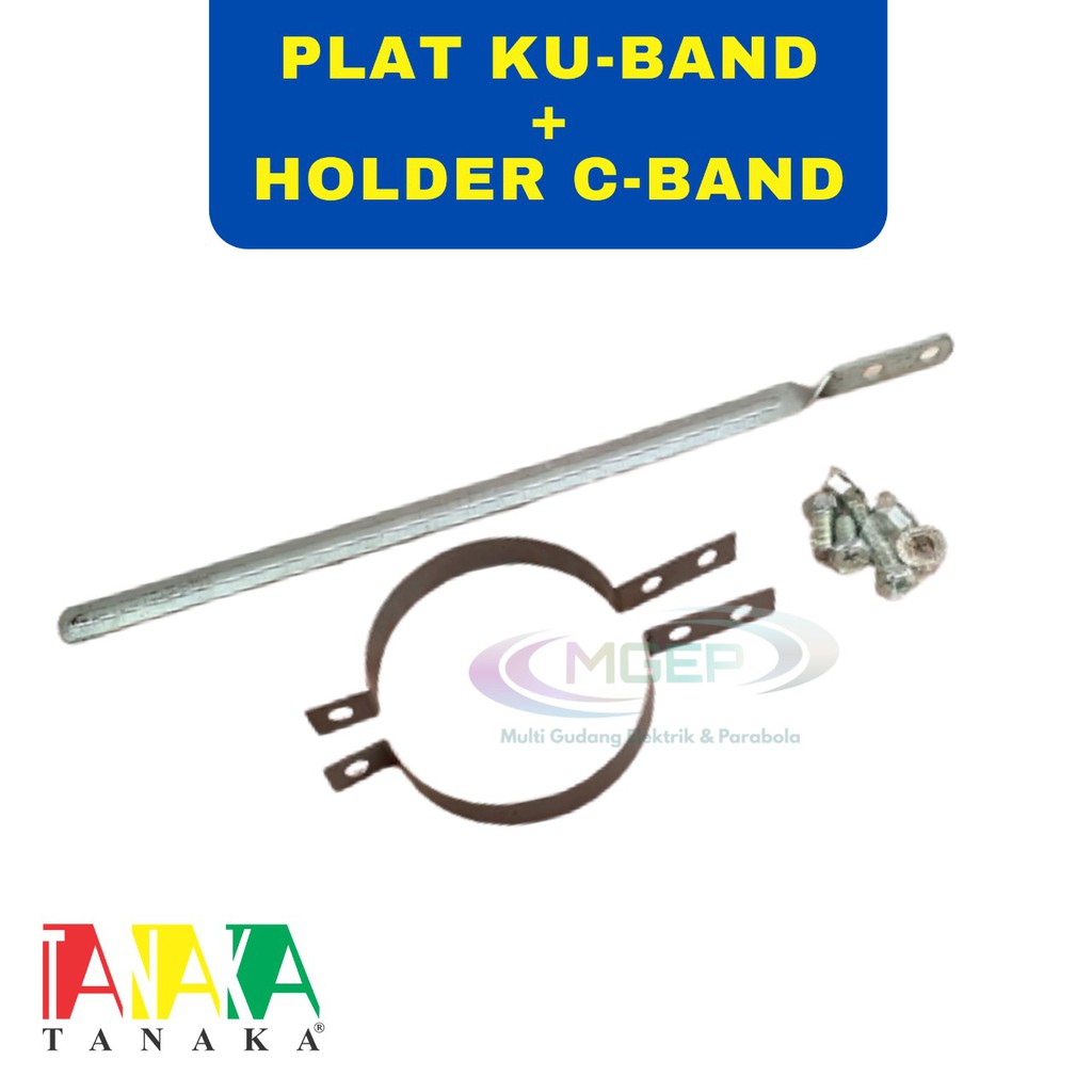 Pelat Paralel Ku band + Holder C band LNB Tanaka Merah Super Murah